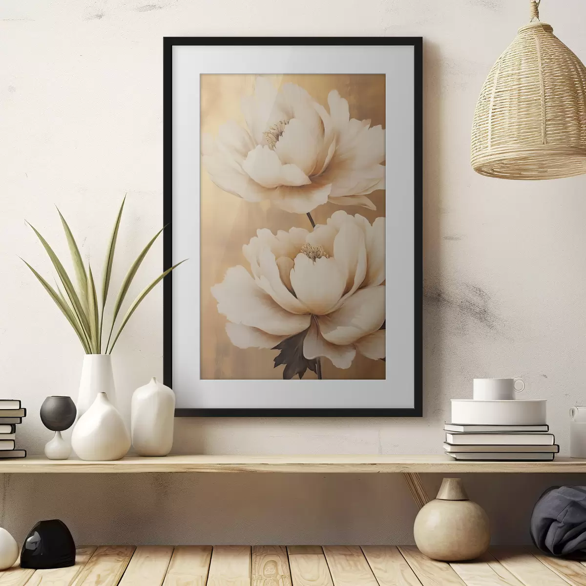 Poster Pivoines et instant f45956