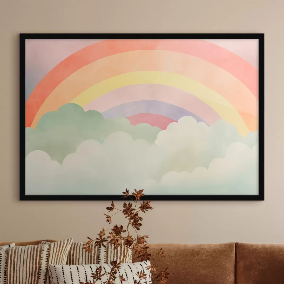 Poster Arc-en-ciel au-dessus des nuages f45958