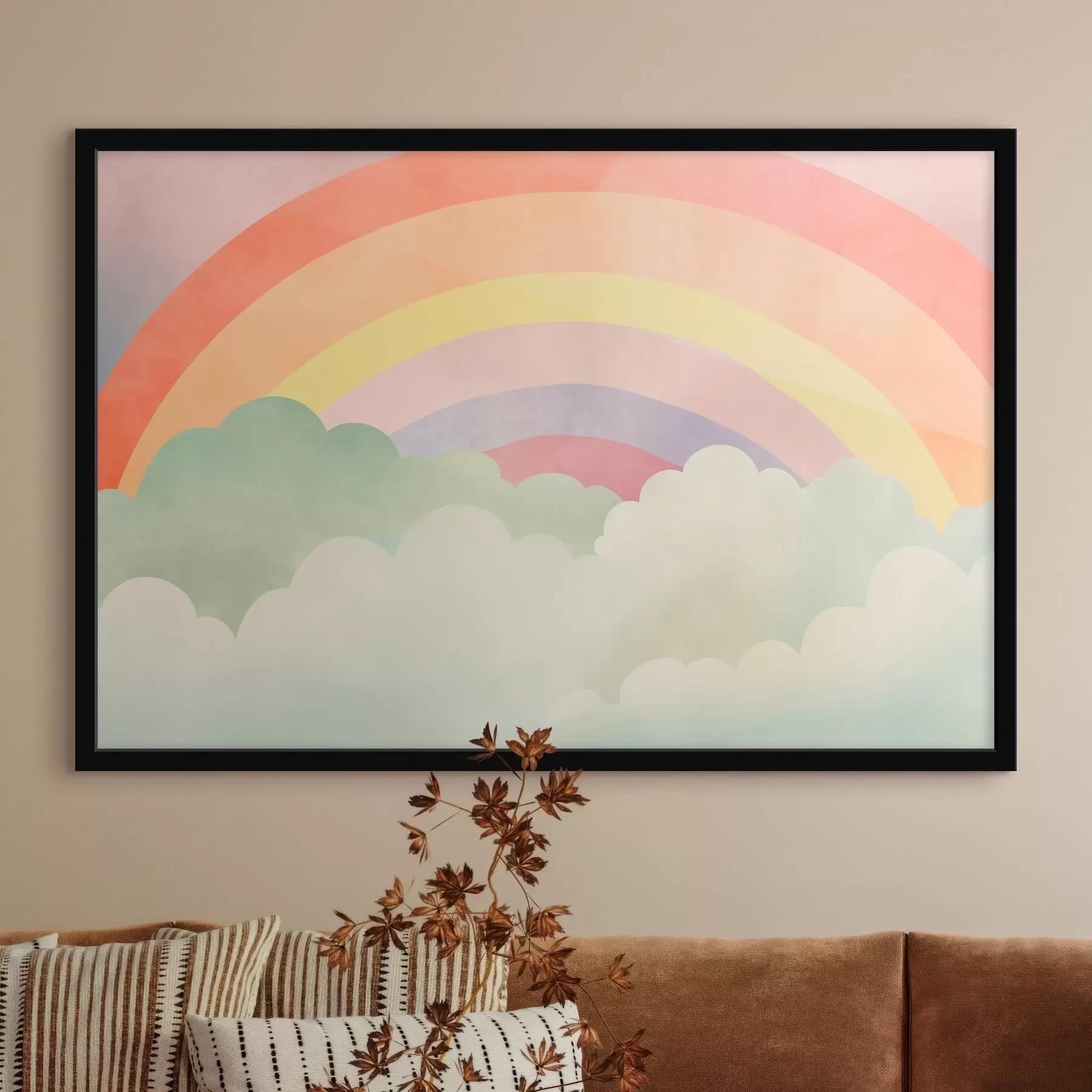 Papier peint Arc-en-ciel au-dessus des nuages f45958