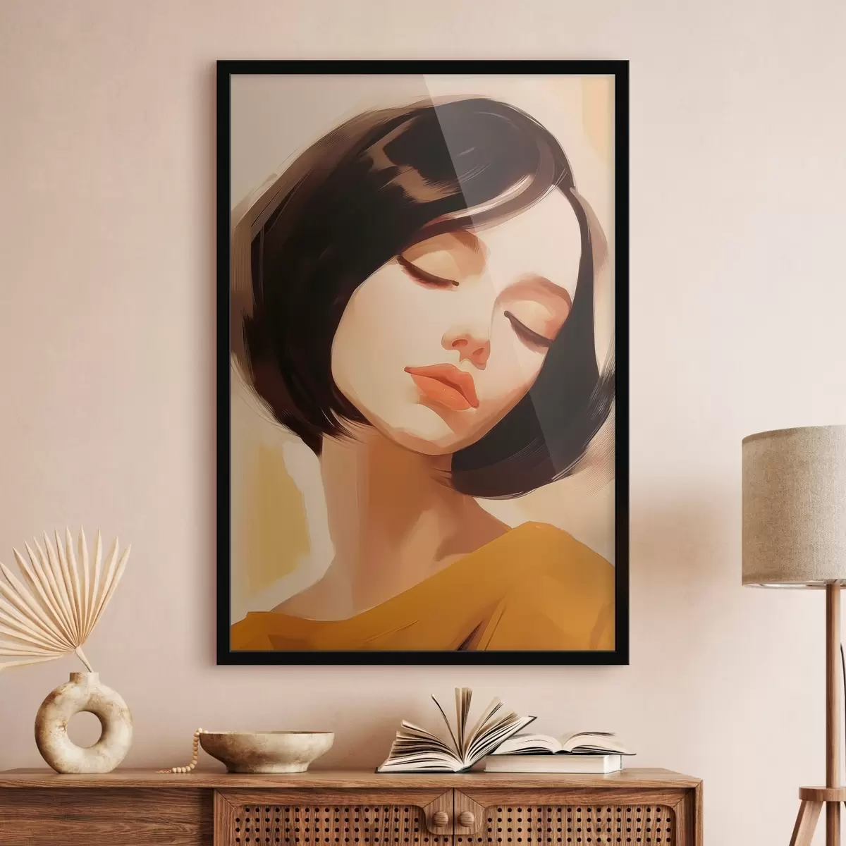 Poster Femme aux cheveux courts noirs f45960