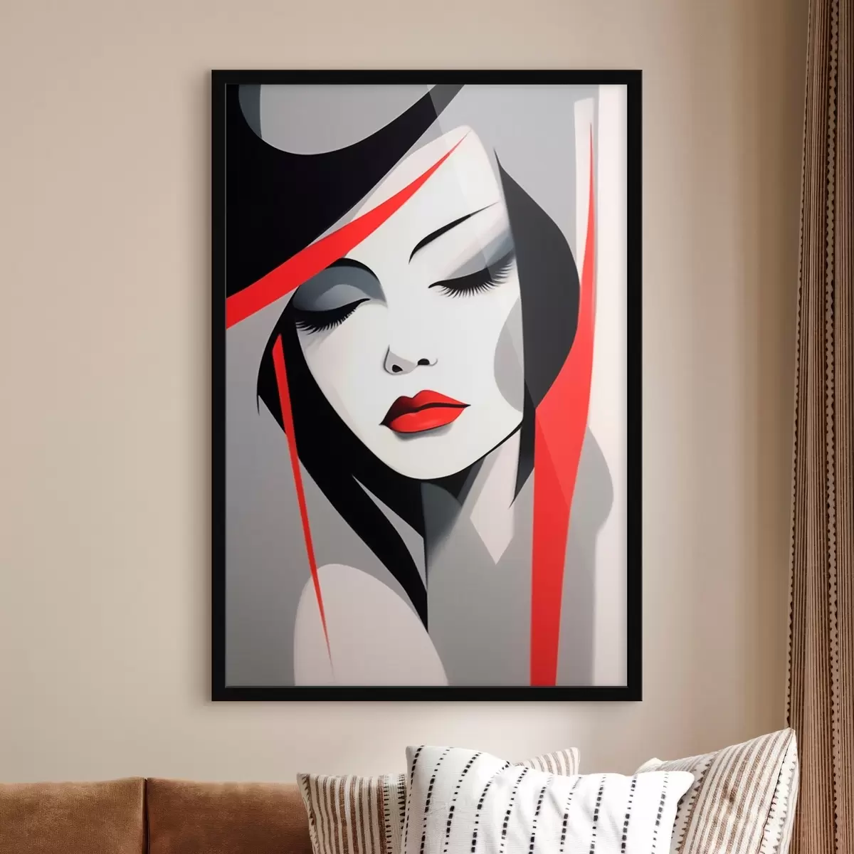 Poster Portrait féminin abstrait f45964