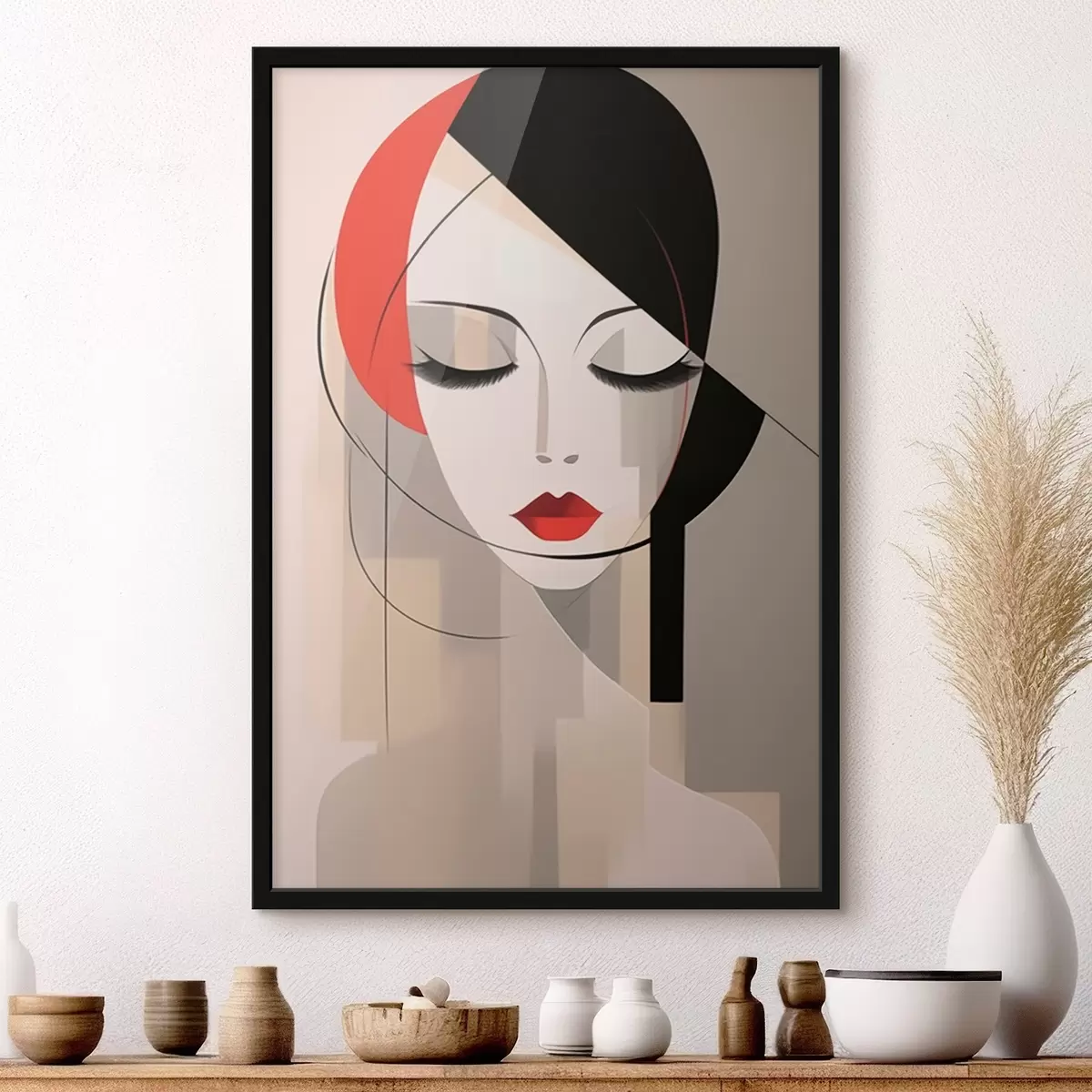 Poster Portrait féminin abstrait f45965