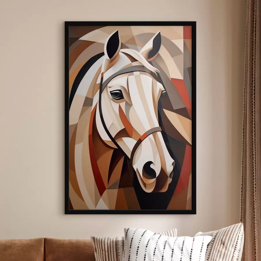 Papier peint Cheval cubiste f45968