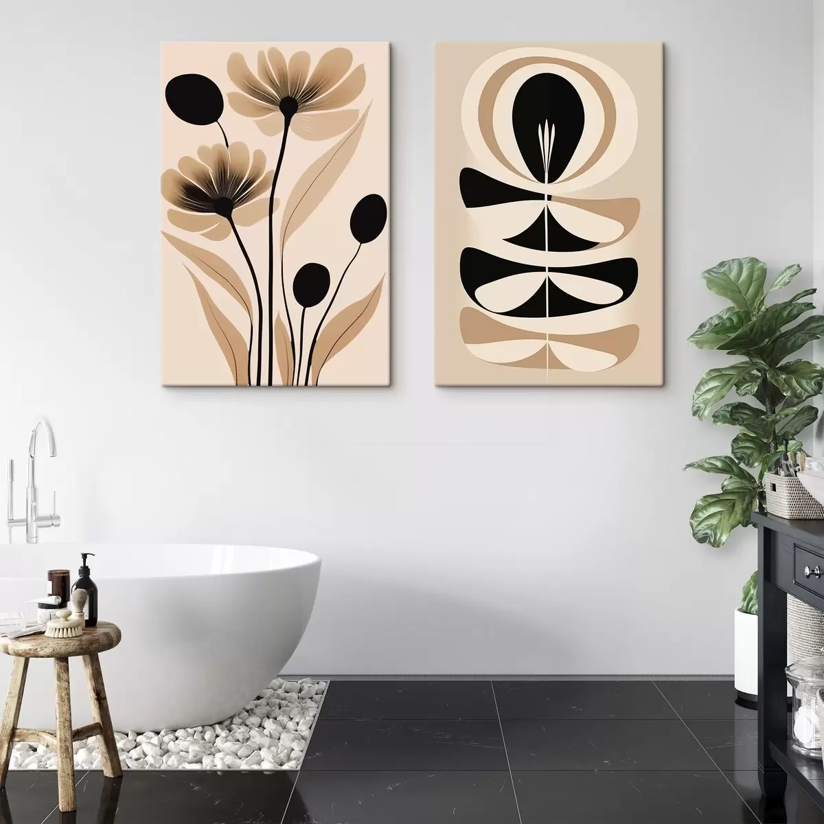 Tableau Fleurs abstraites m00773