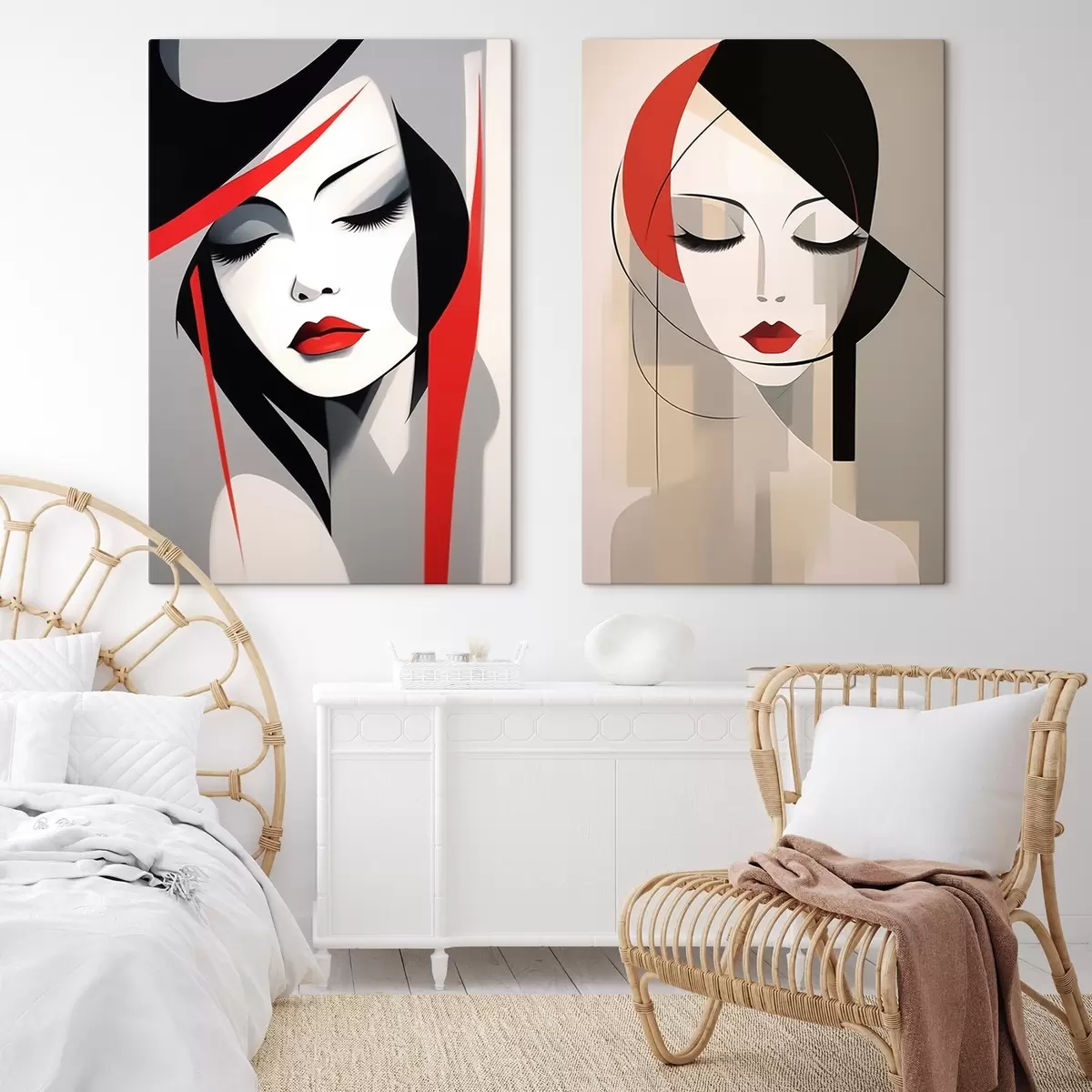 Tableau Portraits féminins abstraits m00774