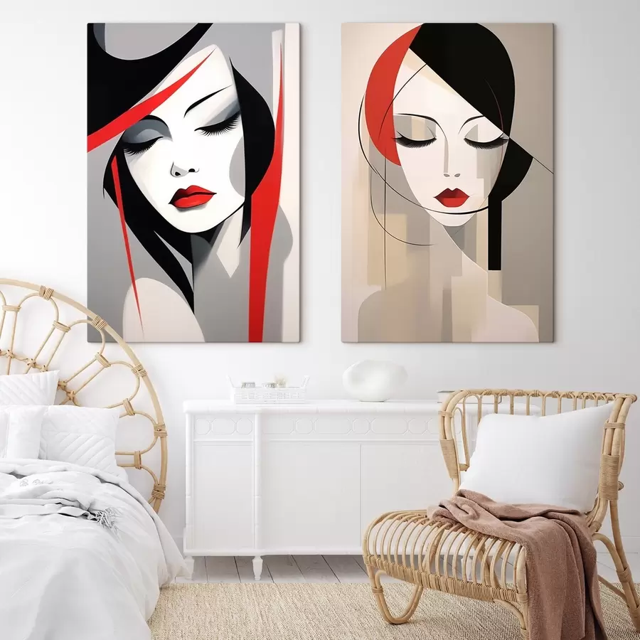 Tableau Portraits féminins abstraits m00774