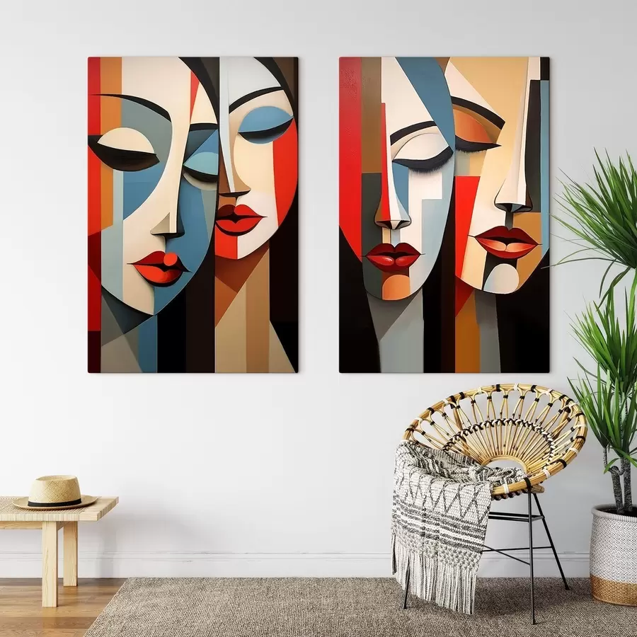 Tableau Portraits féminins cubistes m00775