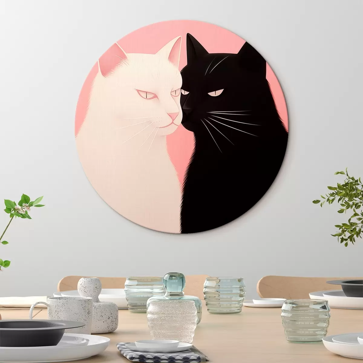 Tableaux rondes Chats r45961
