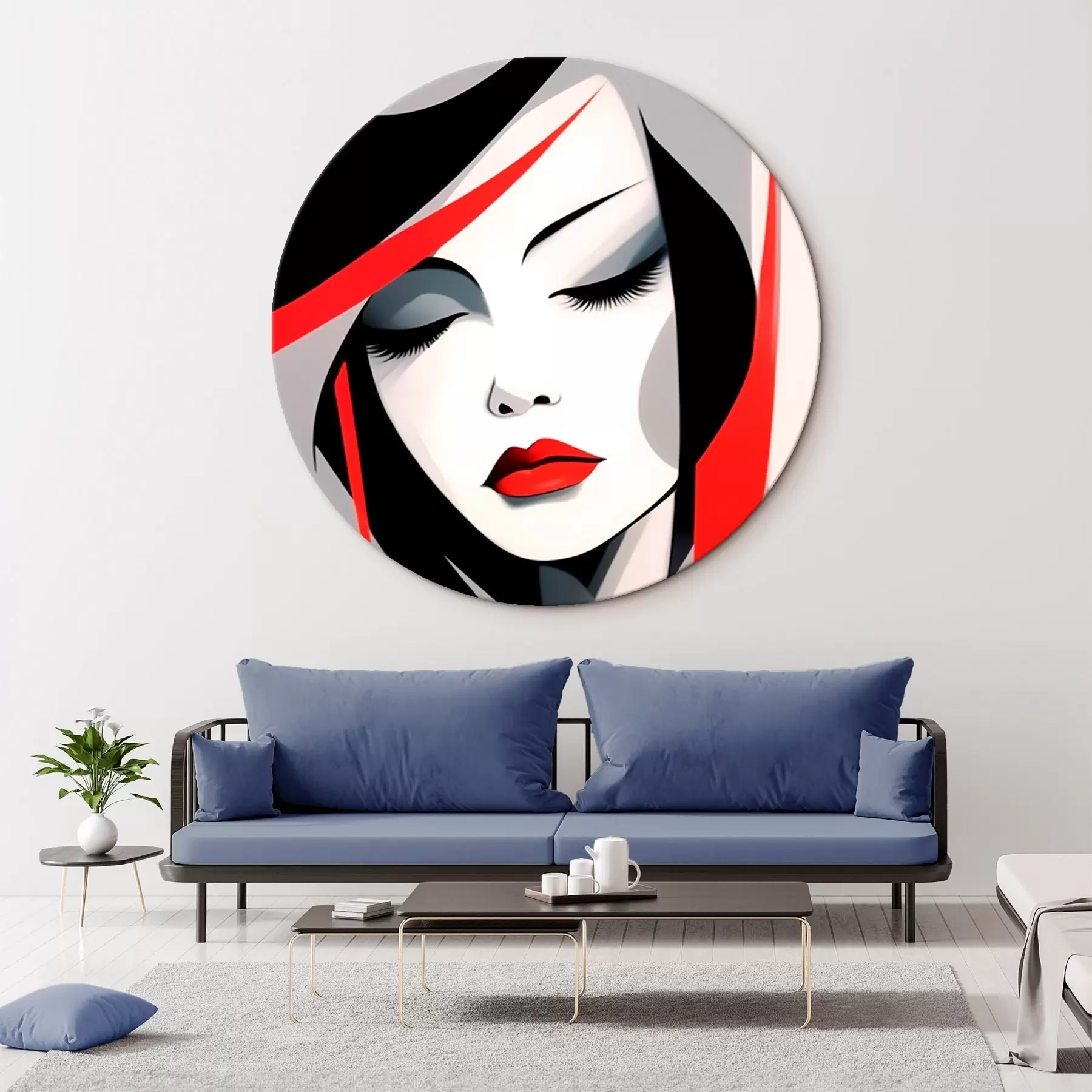 Tableau Portrait féminin abstrait r45964