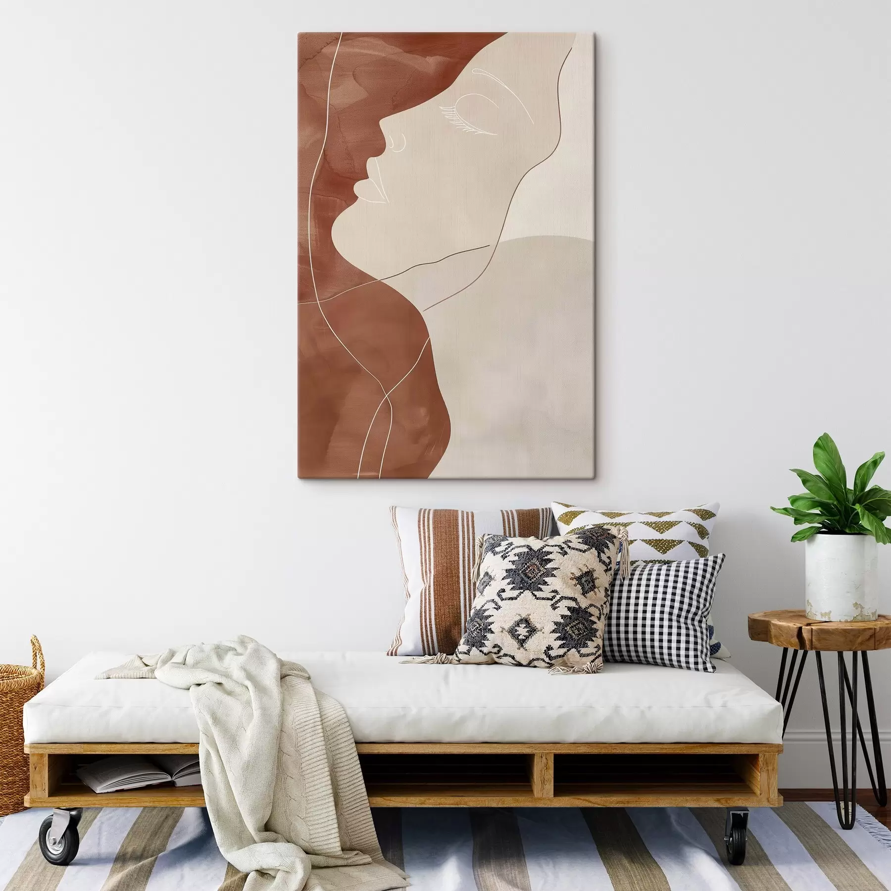 Tableau Abstraction, silhouette d'une fille s45656