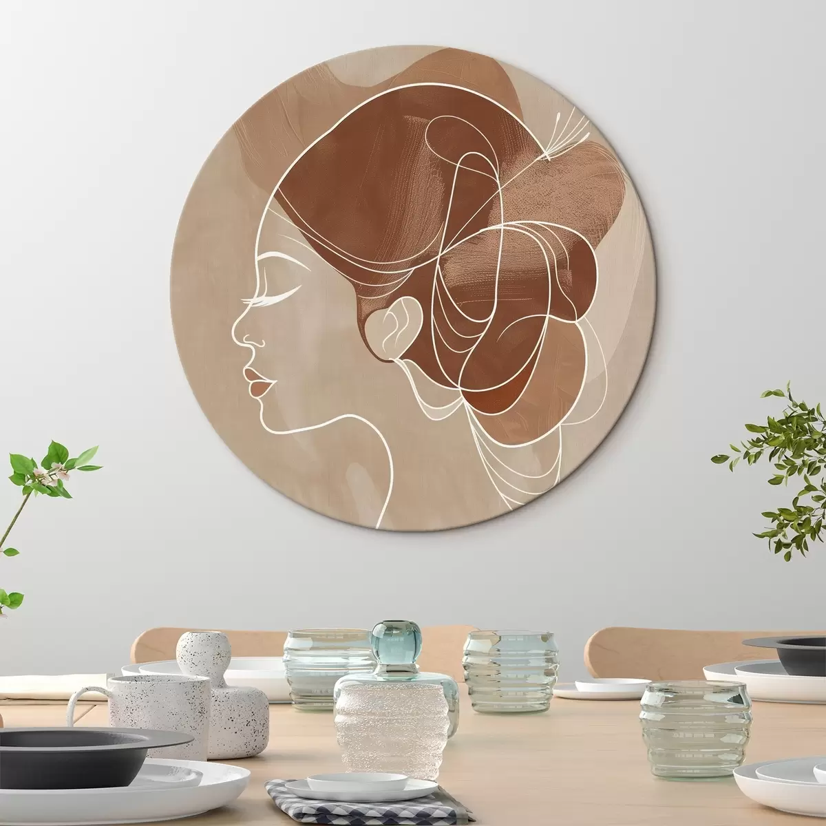 Tableaux rondes Composition abstraite, fille r45655