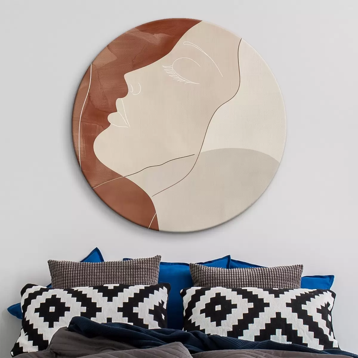 Tableaux rondes Abstraction, silhouette d'une fille r45656