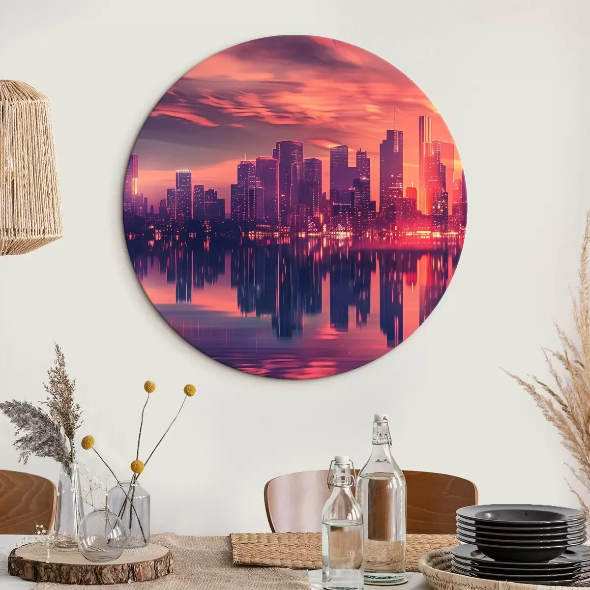 Tableaux rondes Ville moderne r45657