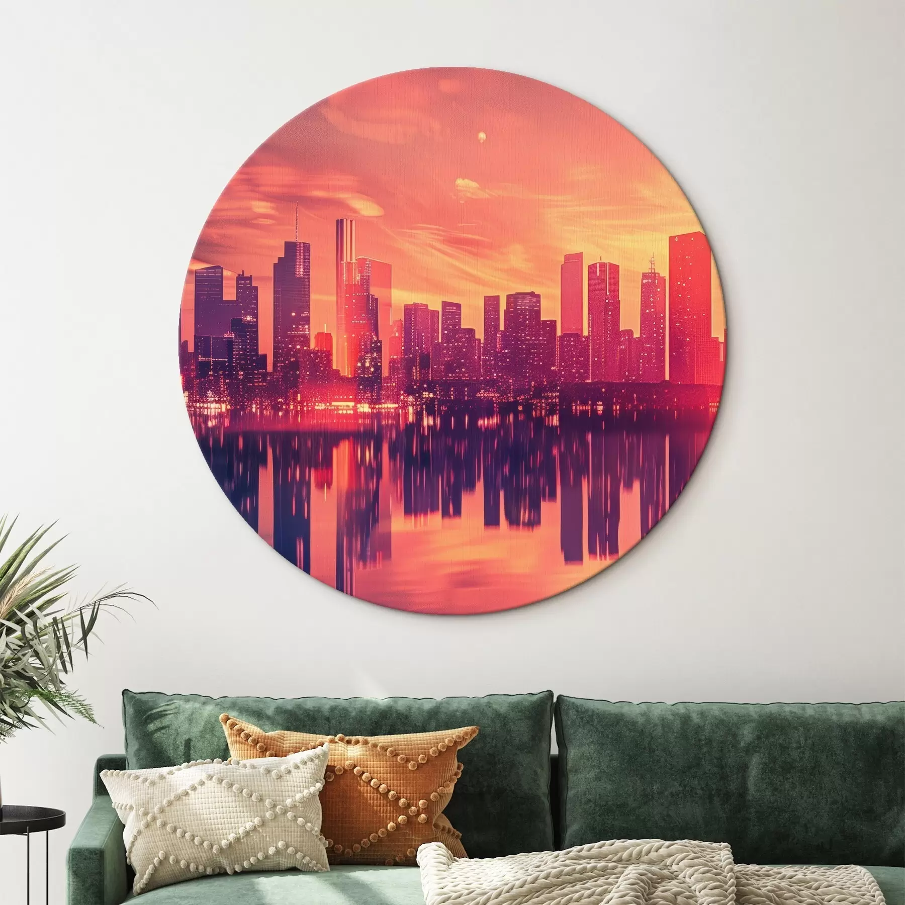 Tableau Ville au coucher du soleil r45658