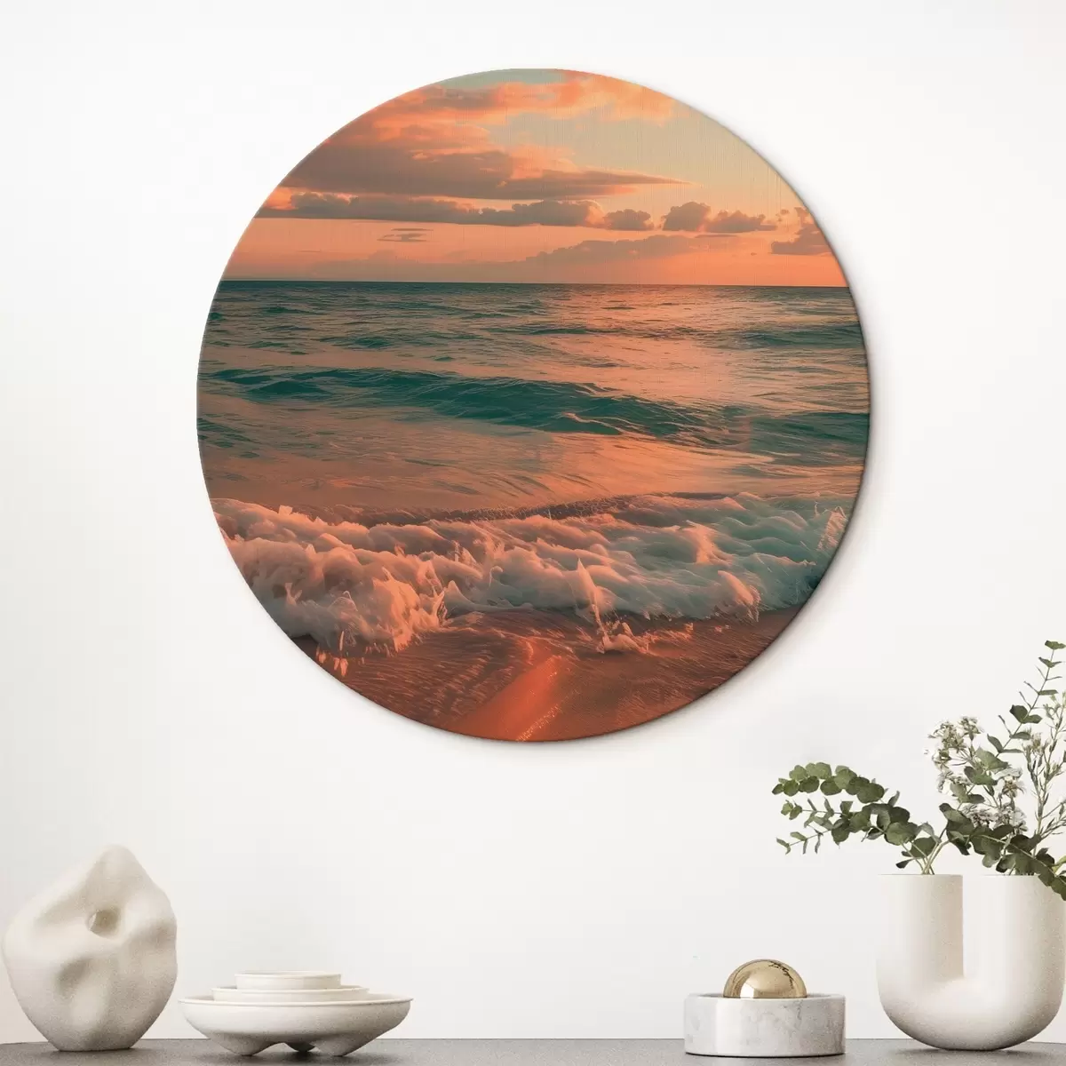 Tableaux rondes Nuages sur fond de mer r45660