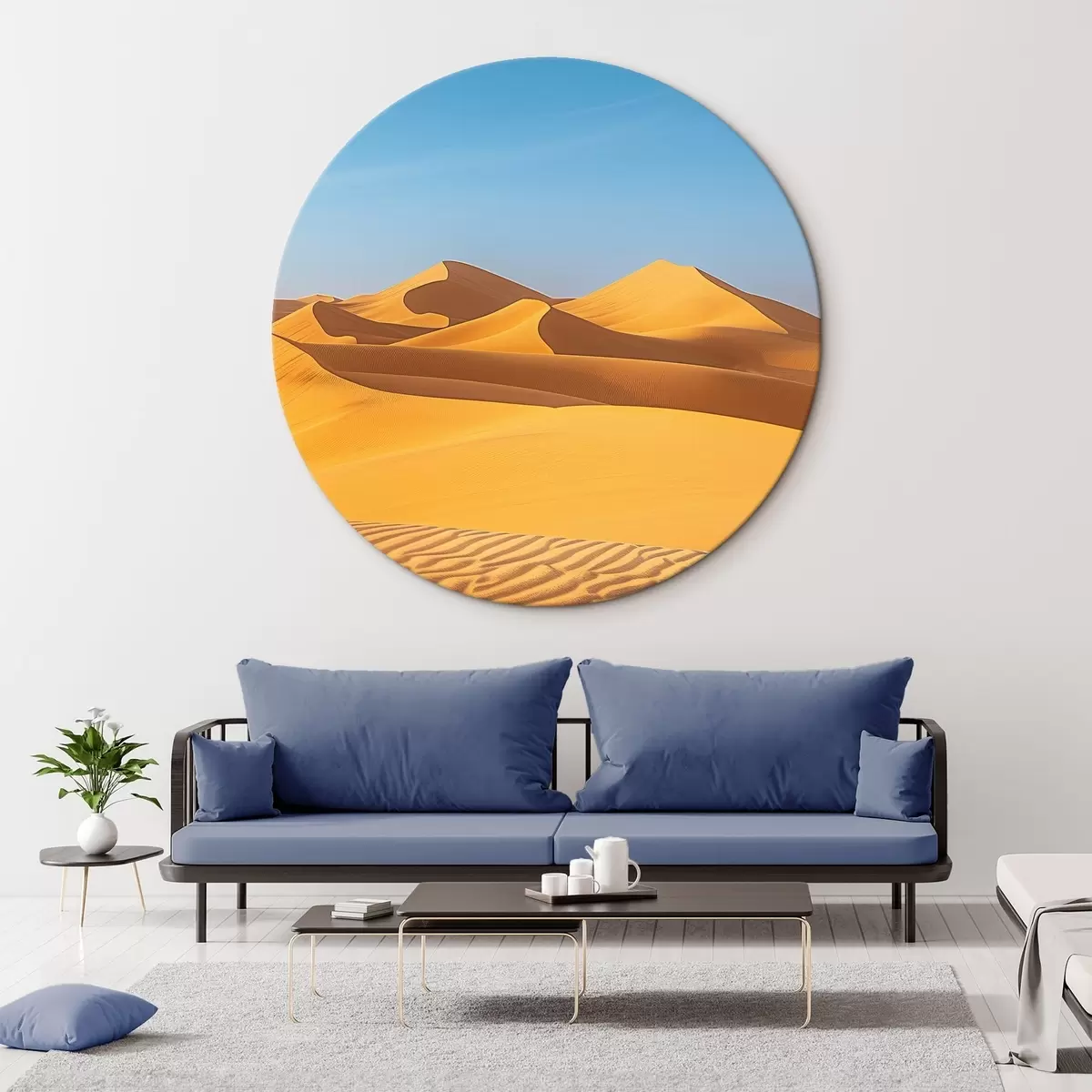 Tableaux rondes Ciel bleu sur fond de désert r45666