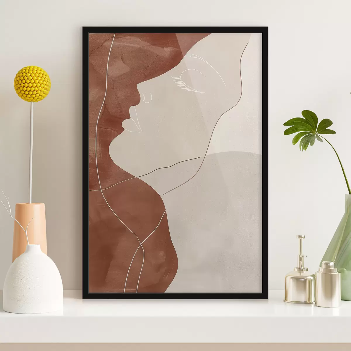 Poster Abstraction, silhouette d'une fille f45656