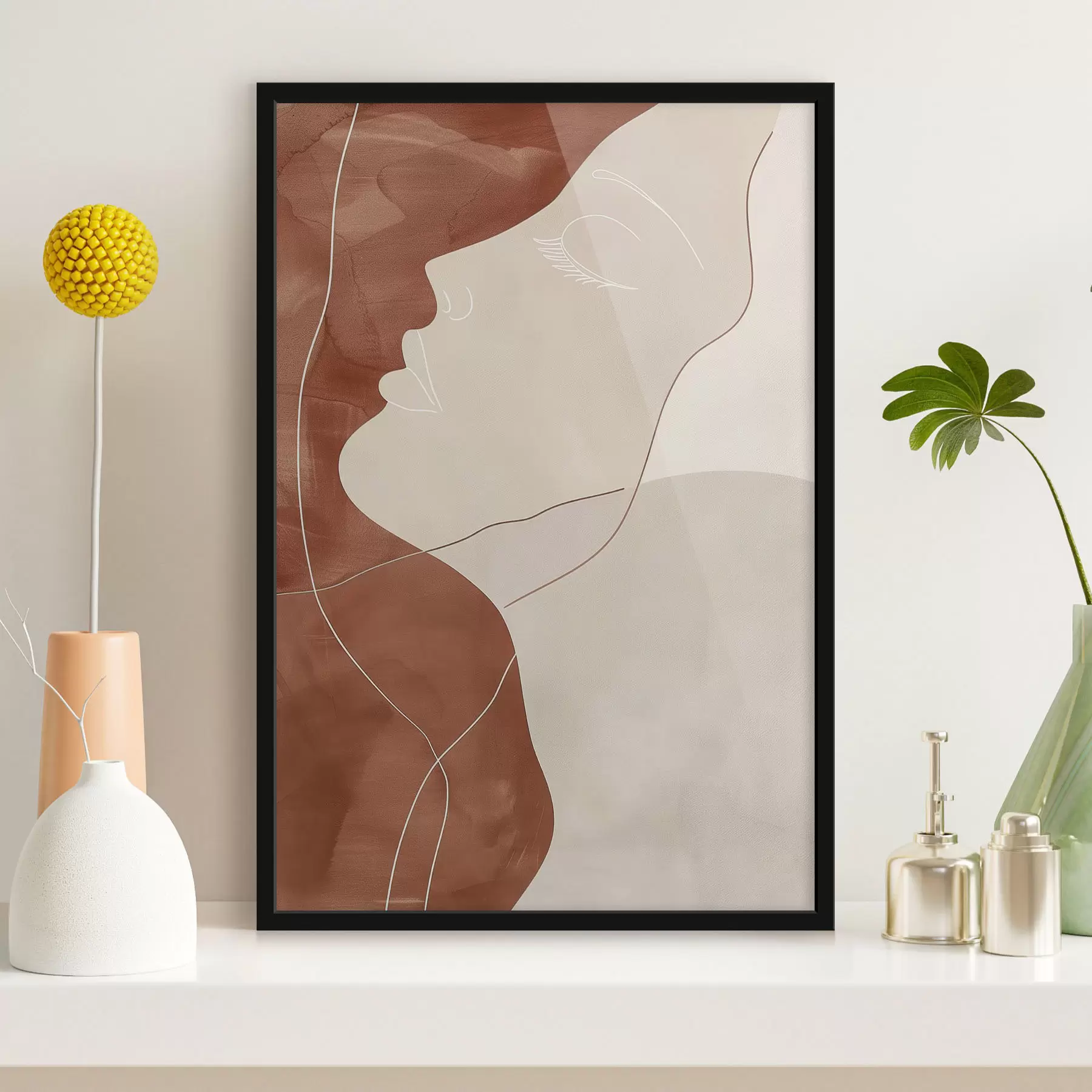 Papier peint Abstraction, silhouette d'une fille f45656