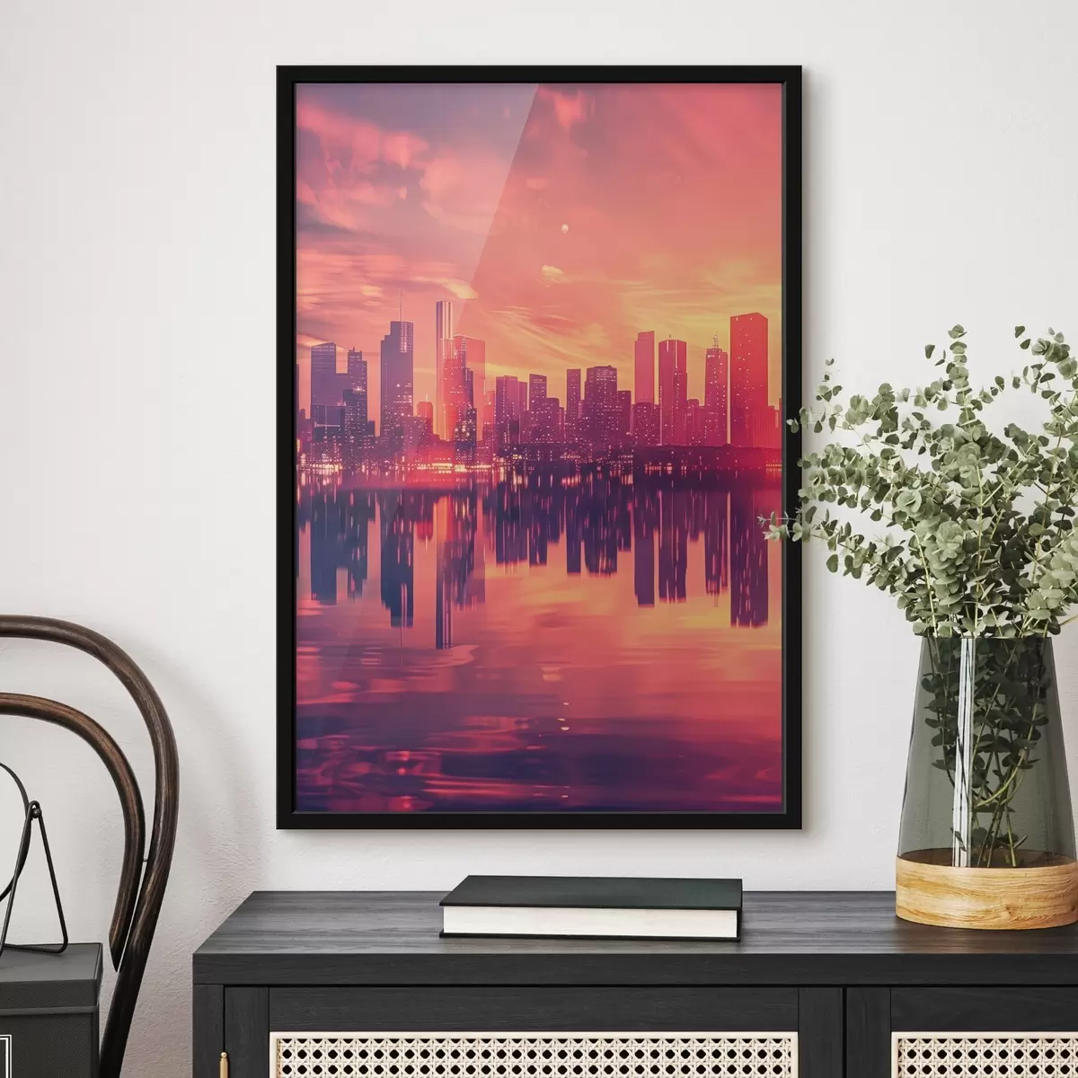 Poster Ville au coucher du soleil f45658