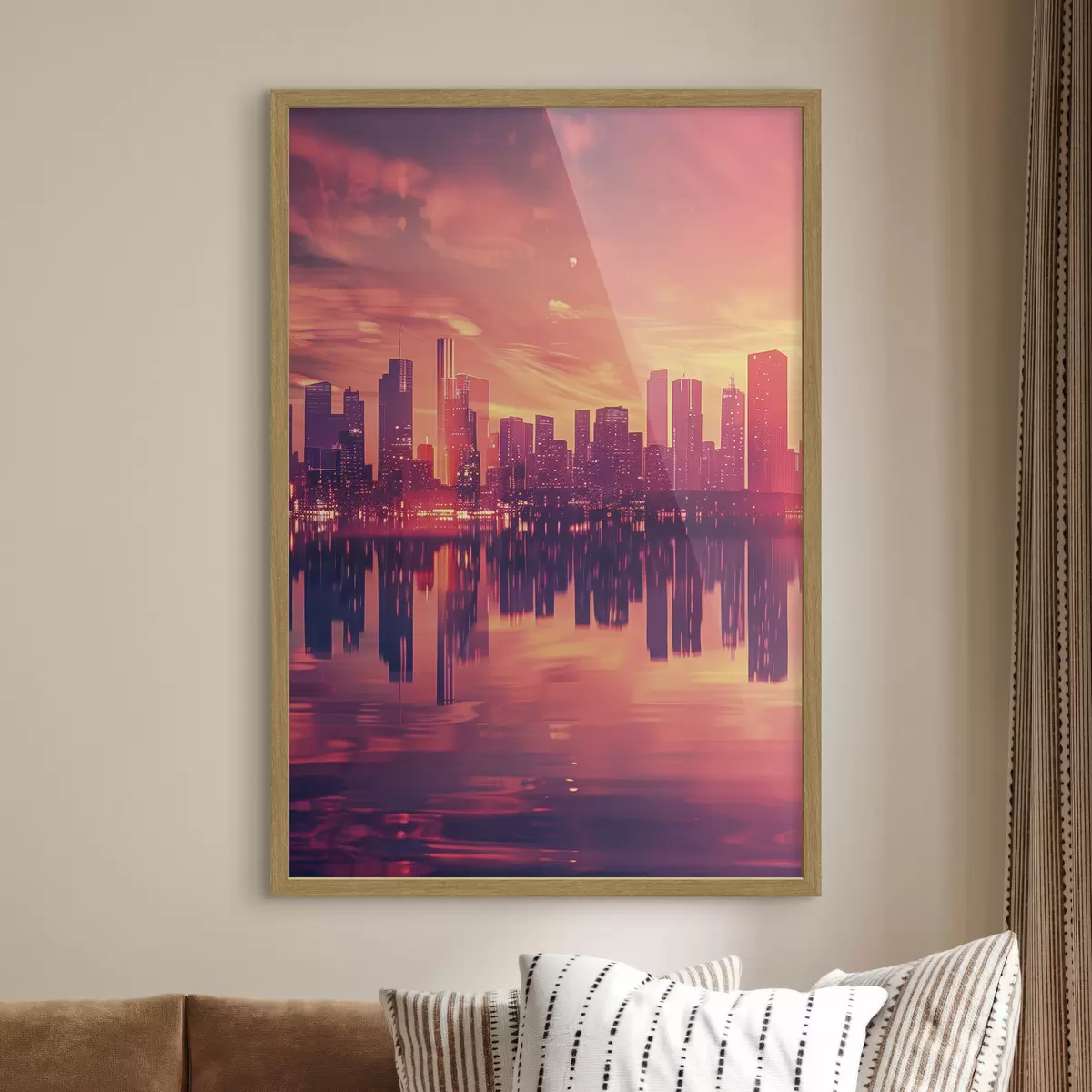 Poster Ville au coucher du soleil f45658