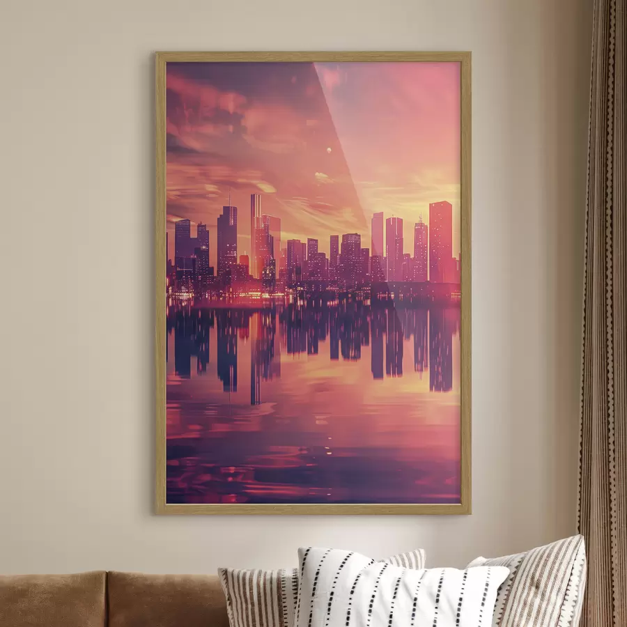 Papier peint Ville au coucher du soleil f45658