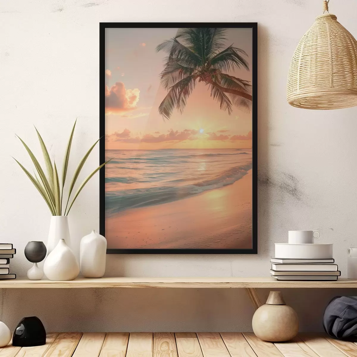 Poster Coucher de soleil sur la mer f45661
