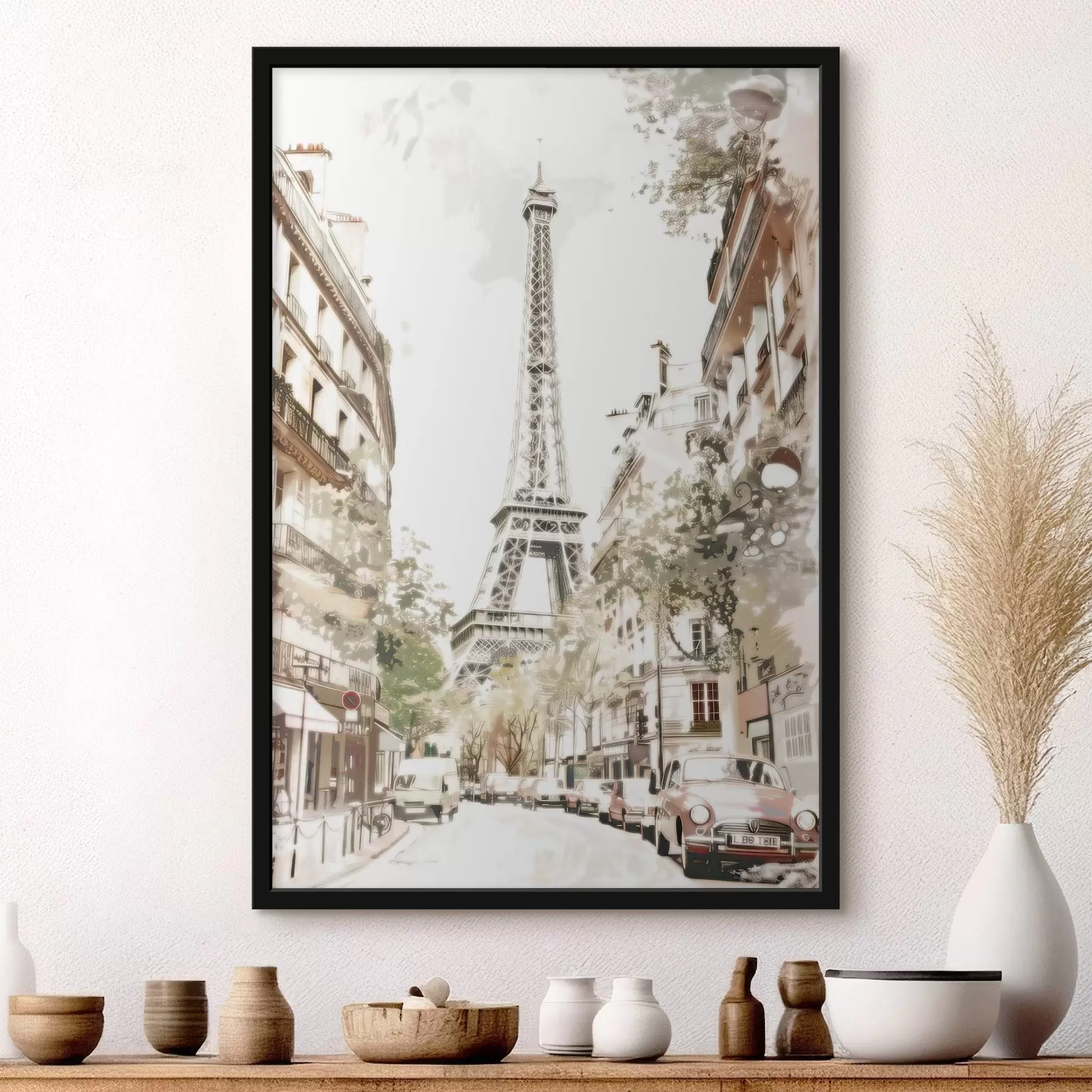 Papier peint Image de Paris, imitation de peinture f45668