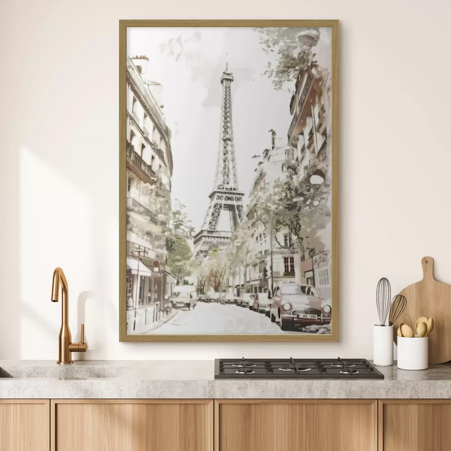 Papier peint Image de Paris, imitation de peinture f45668