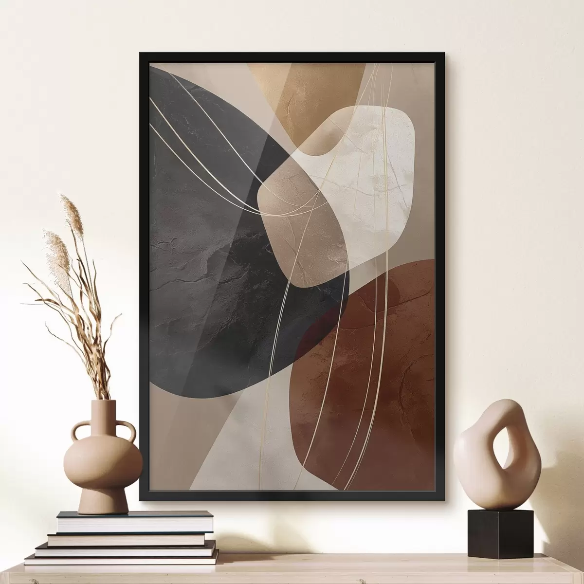 Poster Formes géométriques dans une palette chaleureuse, lignes fines f45879