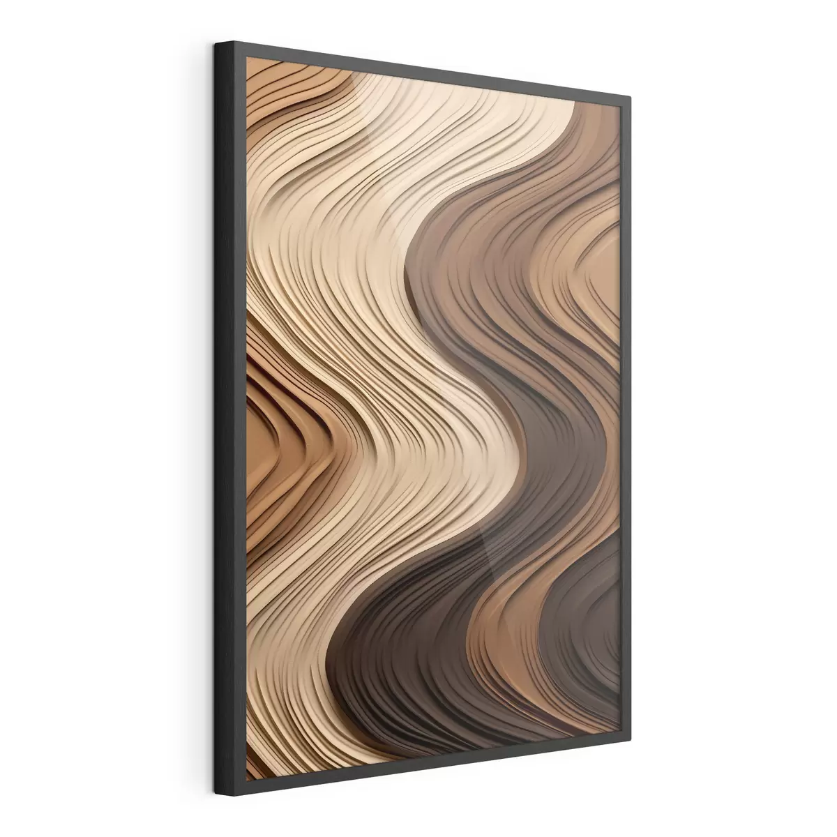 Poster Vagues verticales dans des couches chaudes beige-brun f45905