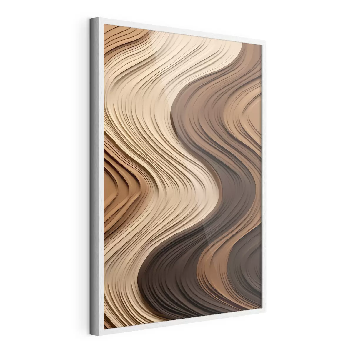 Poster Vagues verticales dans des couches chaudes beige-brun f45905