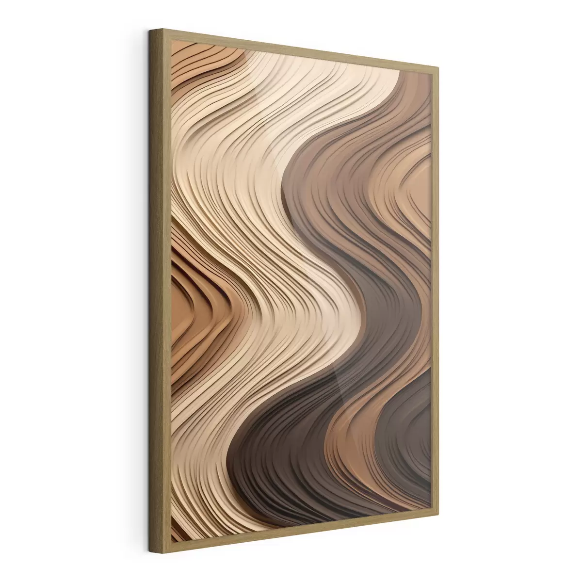 Poster Vagues verticales dans des couches chaudes beige-brun f45905