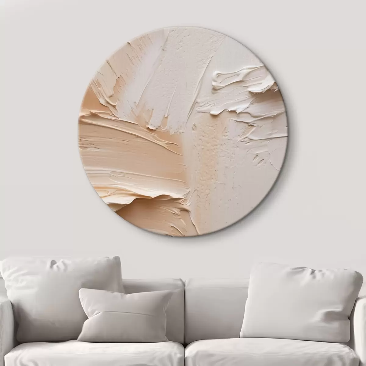 Tableaux rondes Couches légères, texture sableuse et crémeuse r45872