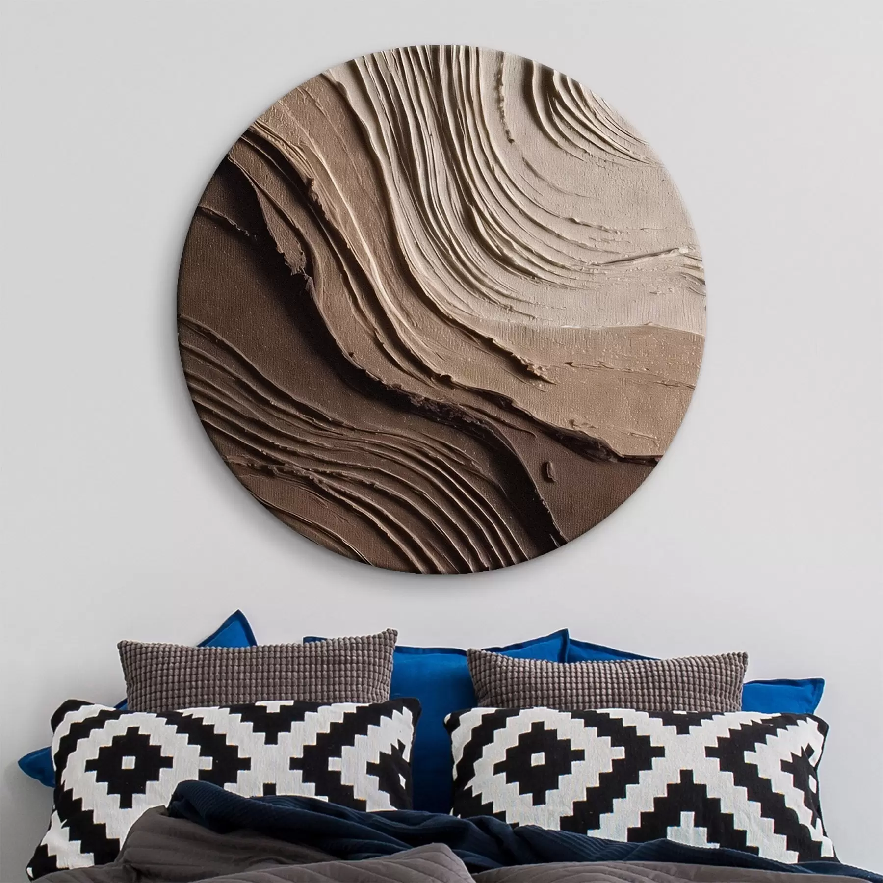 Tableau Couches en relief chocolat-beige, pâte texturée r45894