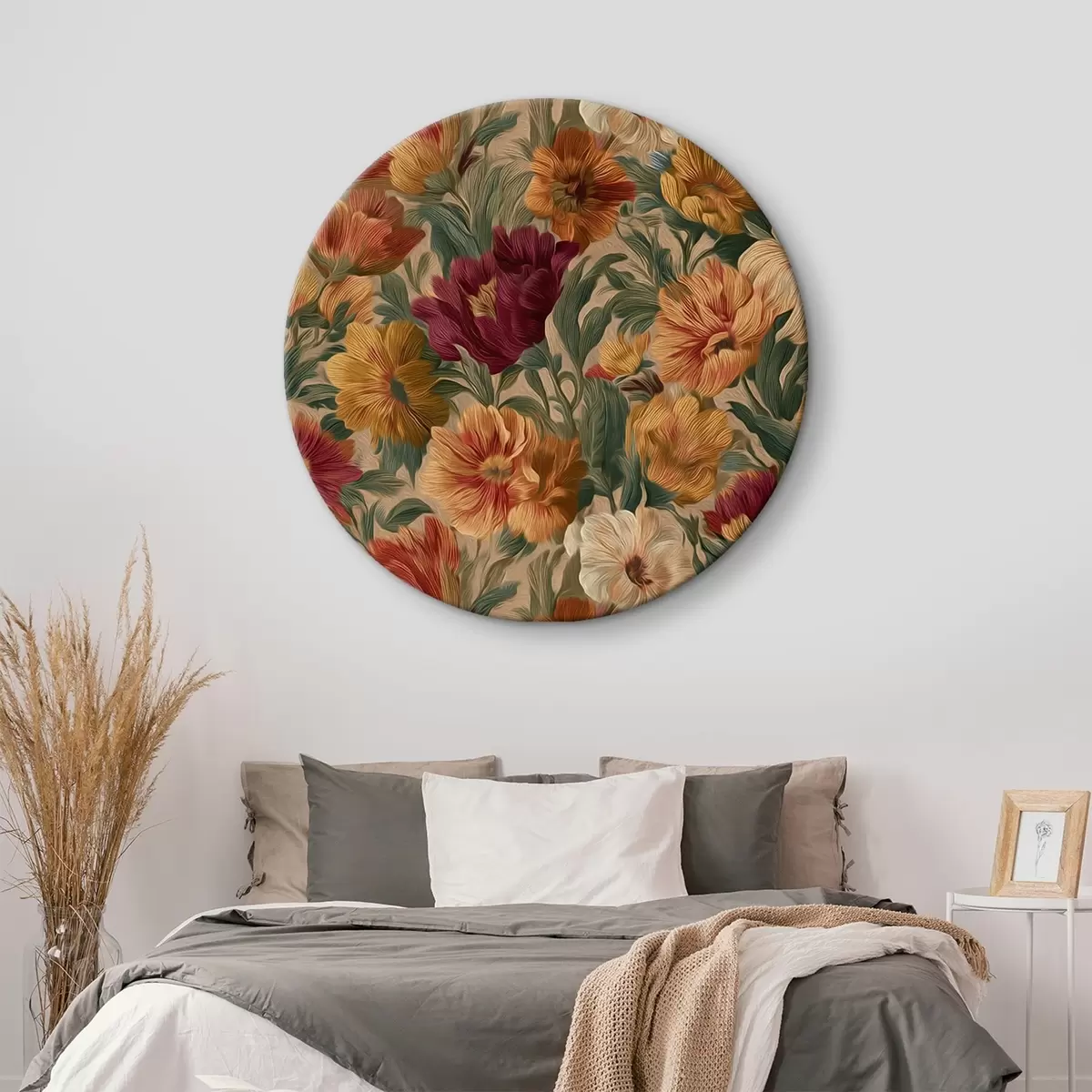 Tableaux rondes Motif floral vintage dans une palette de couleurs chaudes r45896