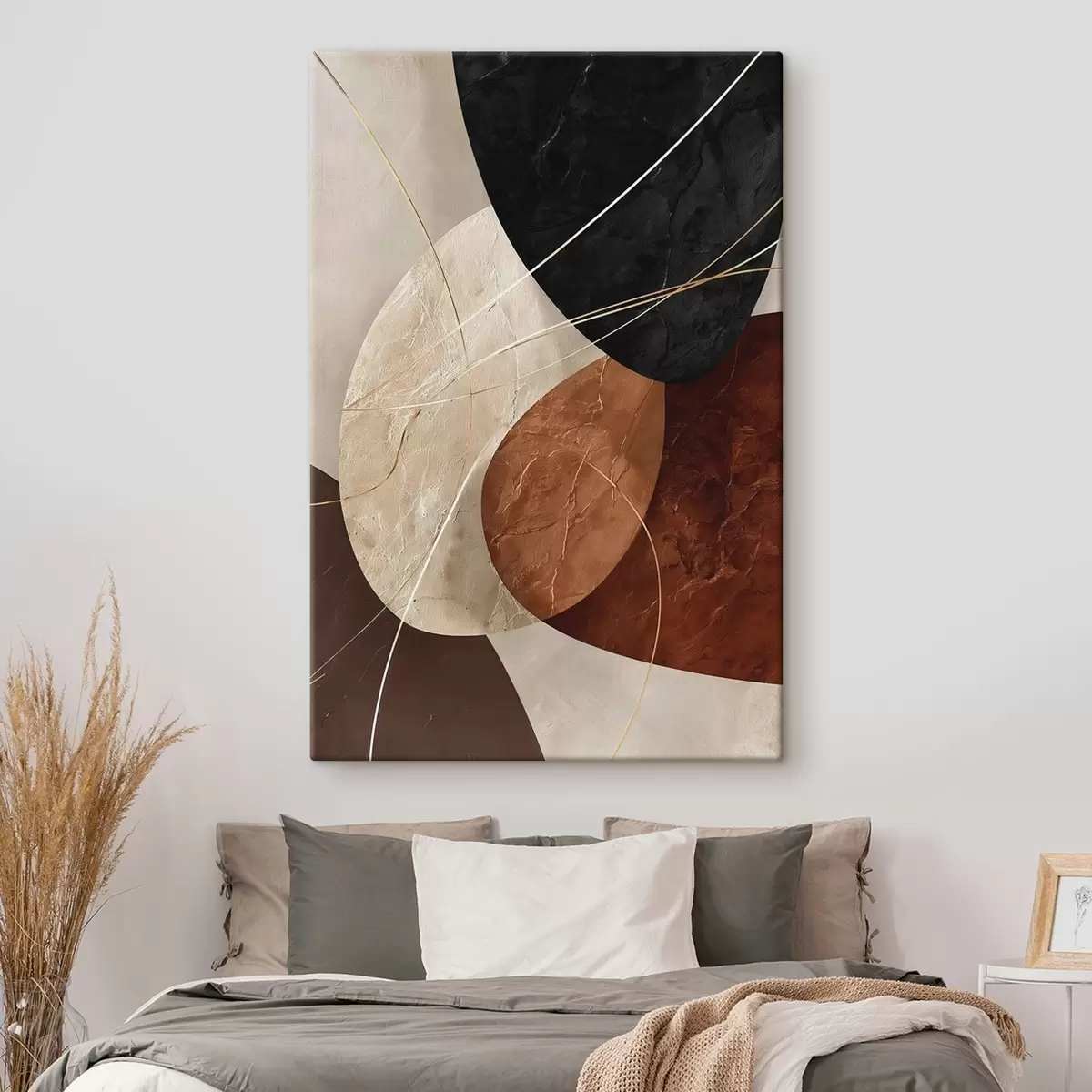 Tableau Ovales géométriques dans une palette beige-caramel s45878