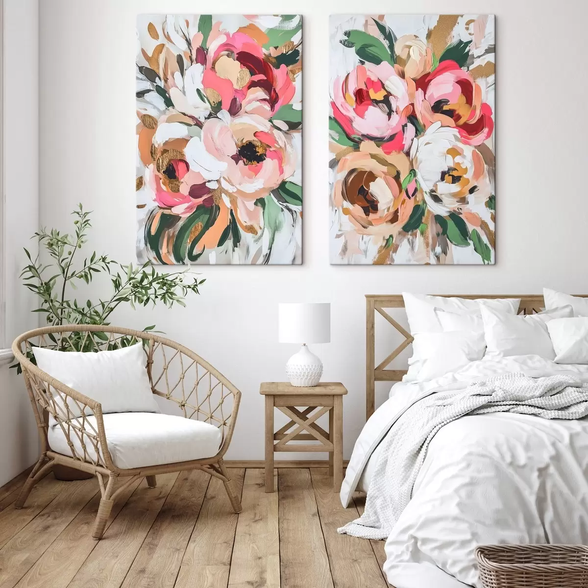 Tableau Grandes fleurs abstraites m00718