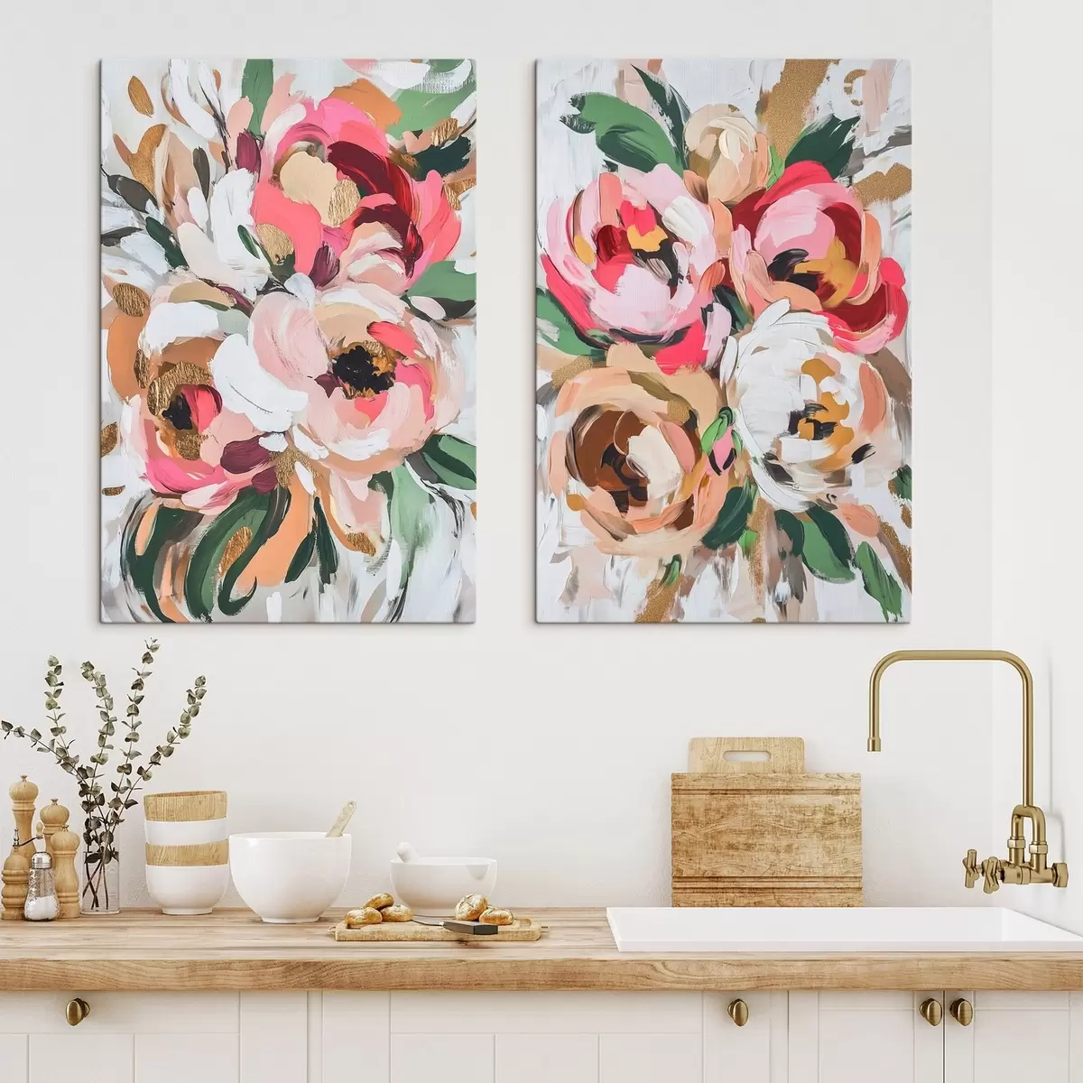 Tableau Grandes fleurs abstraites m00718