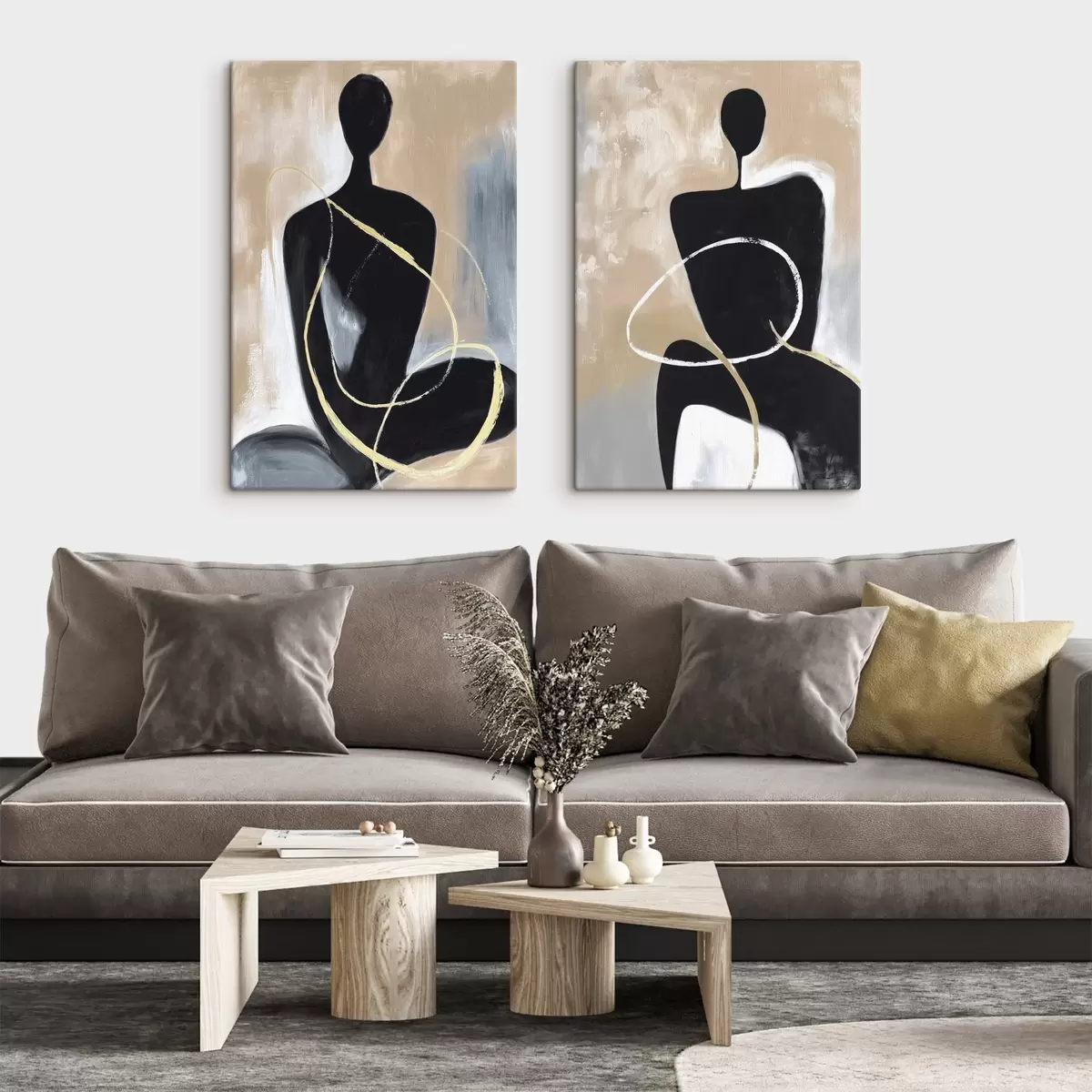 Tableau Silhouettes abstraites m00719