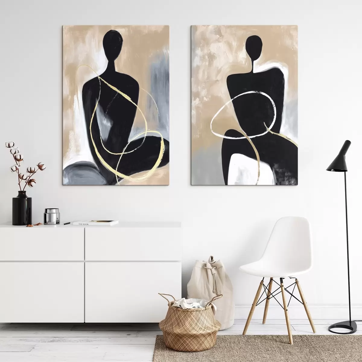Tableau Silhouettes abstraites m00719