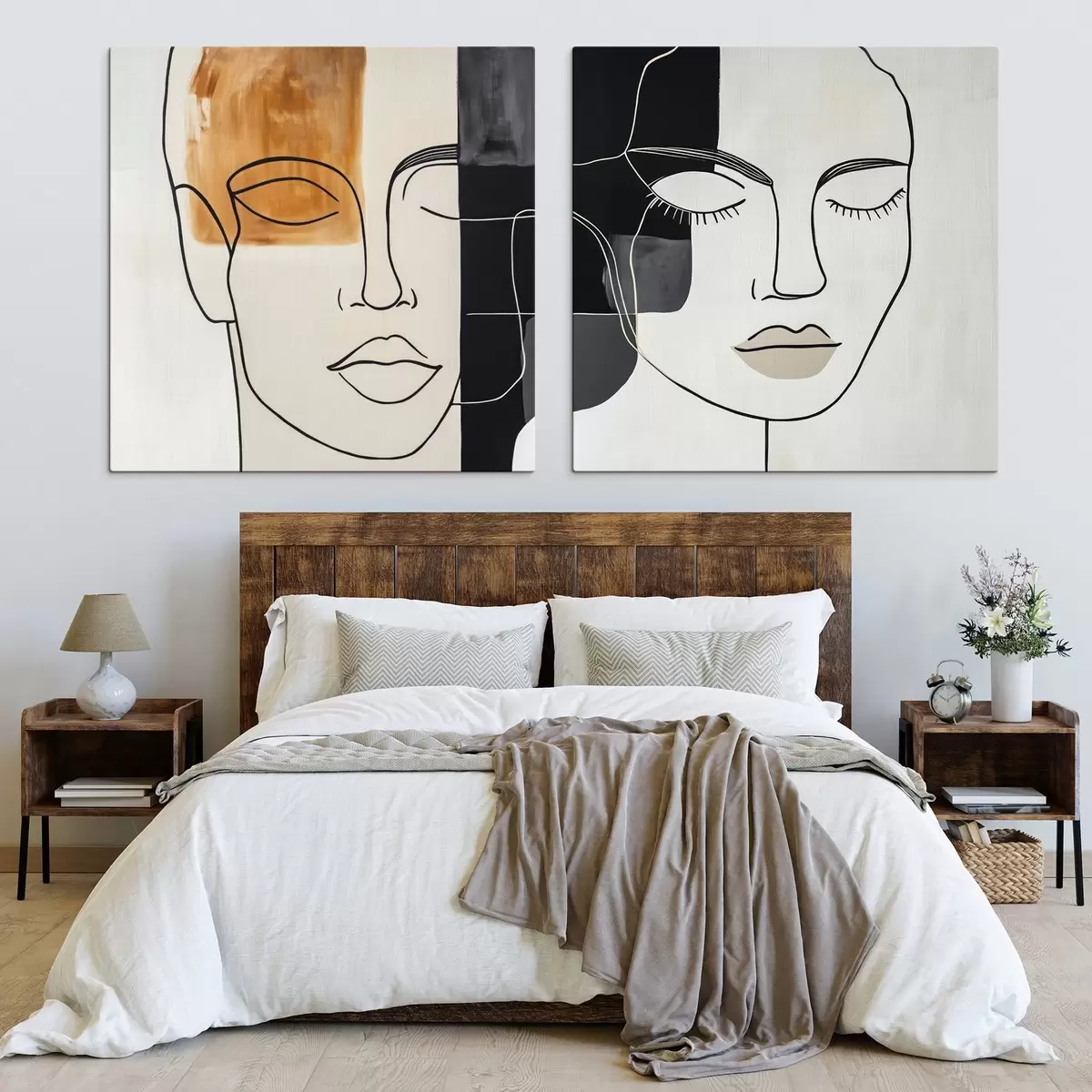 Tableau Portraits abstraits d'un homme et d'une femme m00720