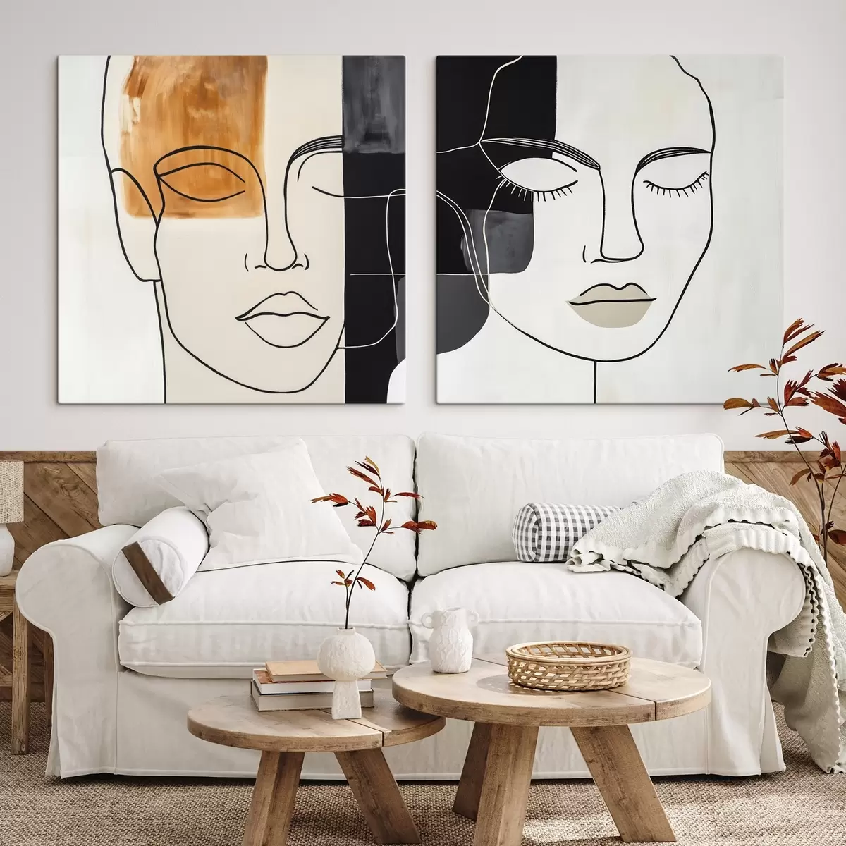 Tableau Portraits abstraits d'un homme et d'une femme m00720