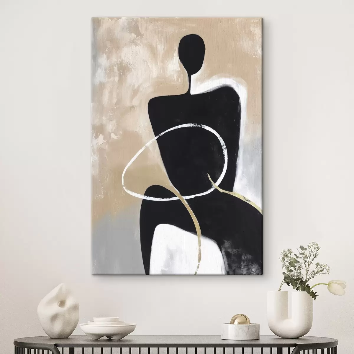 Tableau Silhouette abstraite aux formes minimalistes s45984