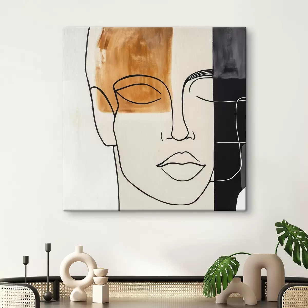 Tableau Portrait abstrait minimaliste s45986