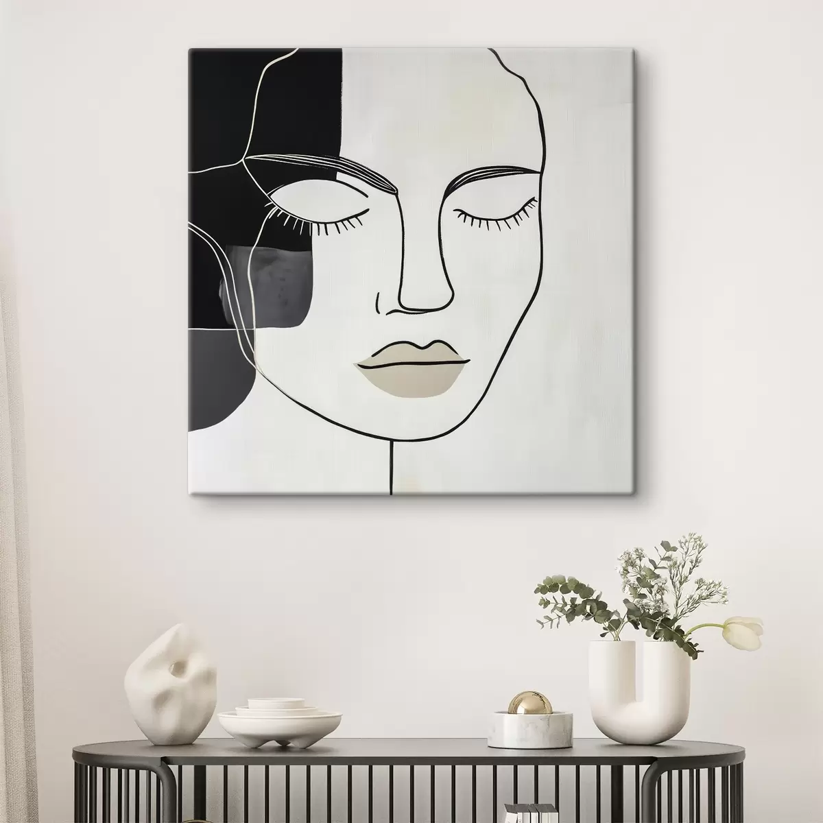 Tableau Portrait abstrait minimaliste s45987
