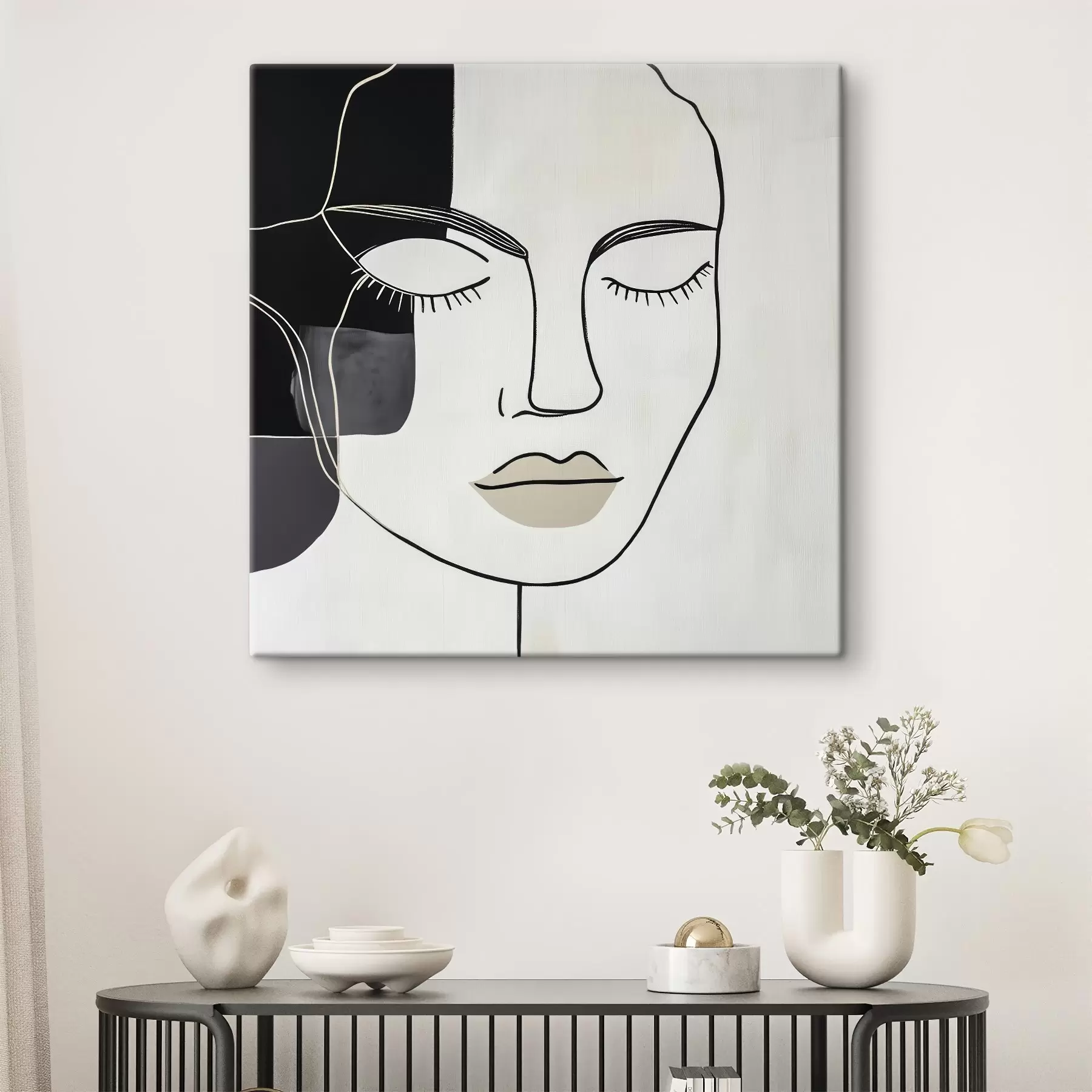 Tableau Portrait abstrait minimaliste s45987
