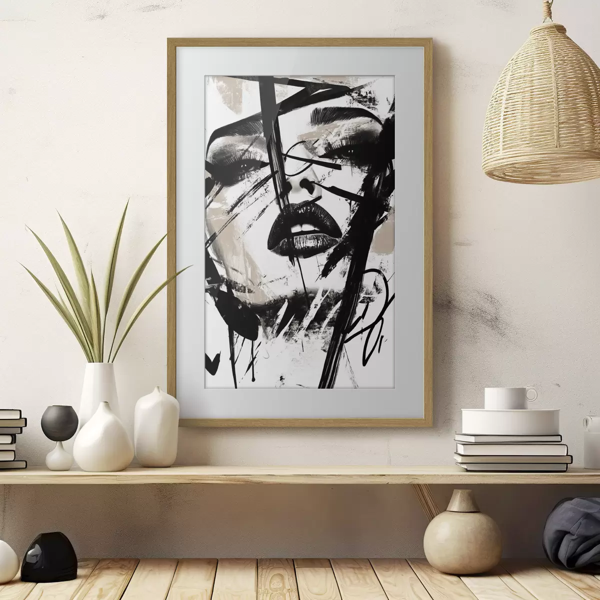Poster Portrait abstrait de femme, style graffiti f45777