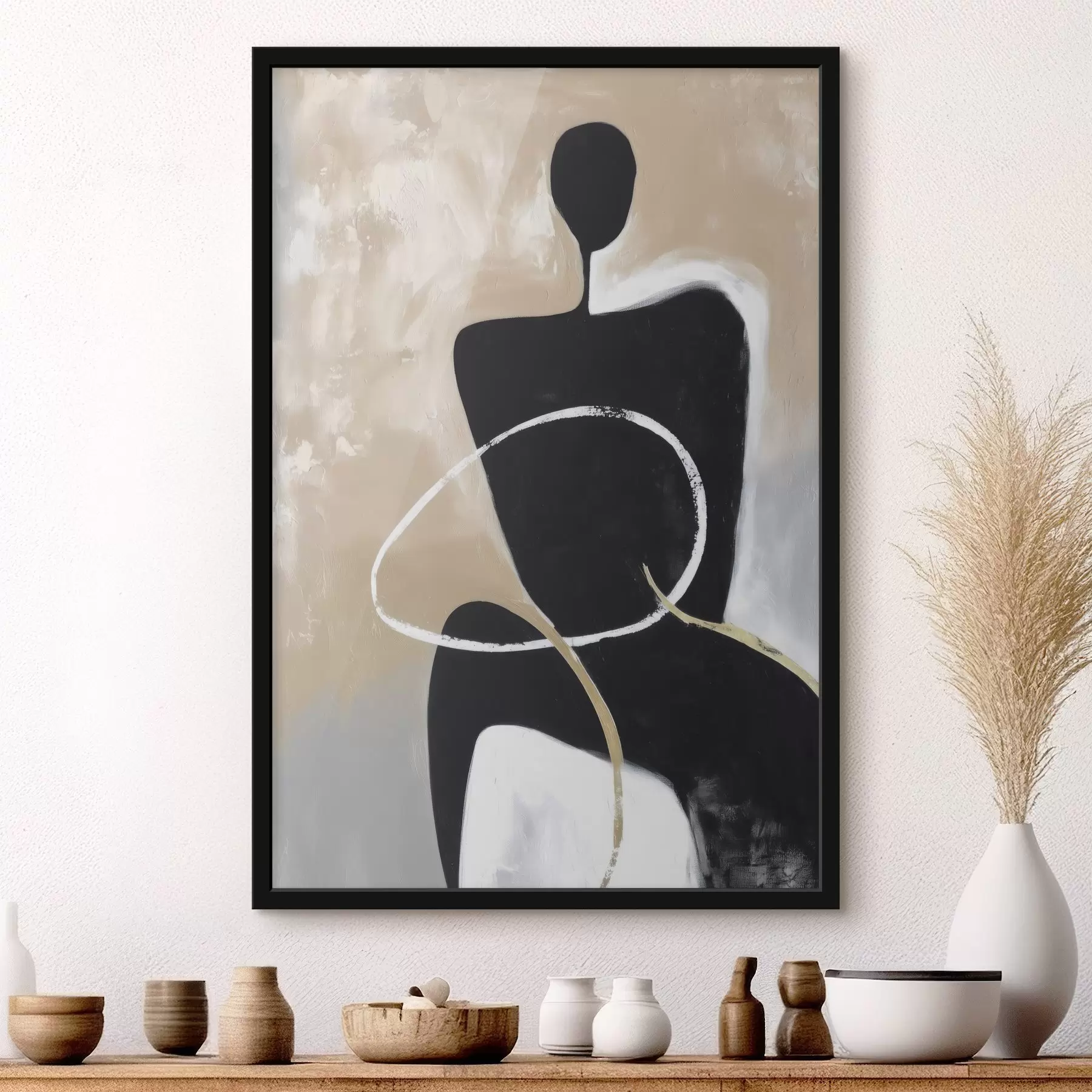 Papier peint Silhouette abstraite aux formes minimalistes f45984