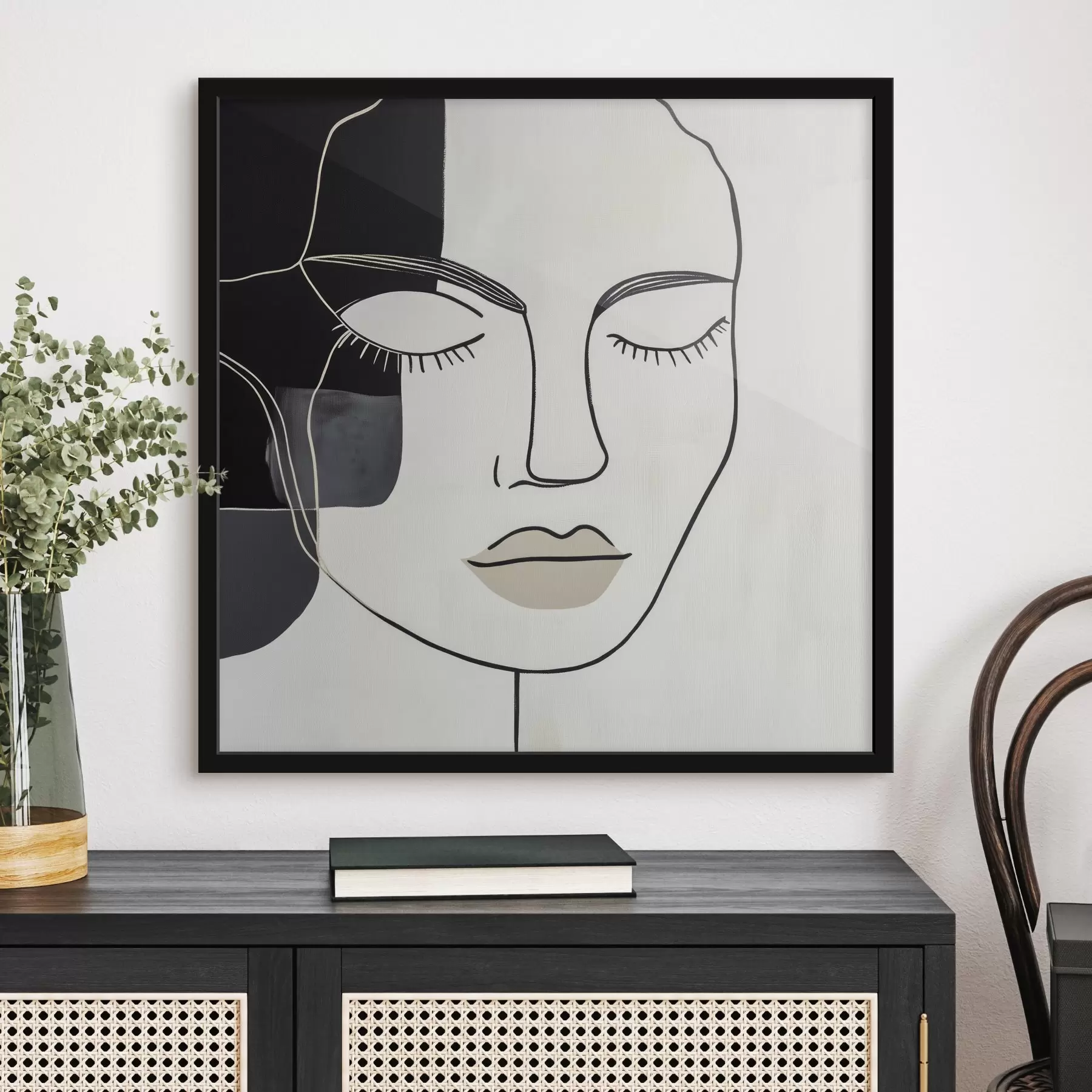 Papier peint Portrait abstrait minimaliste f45987