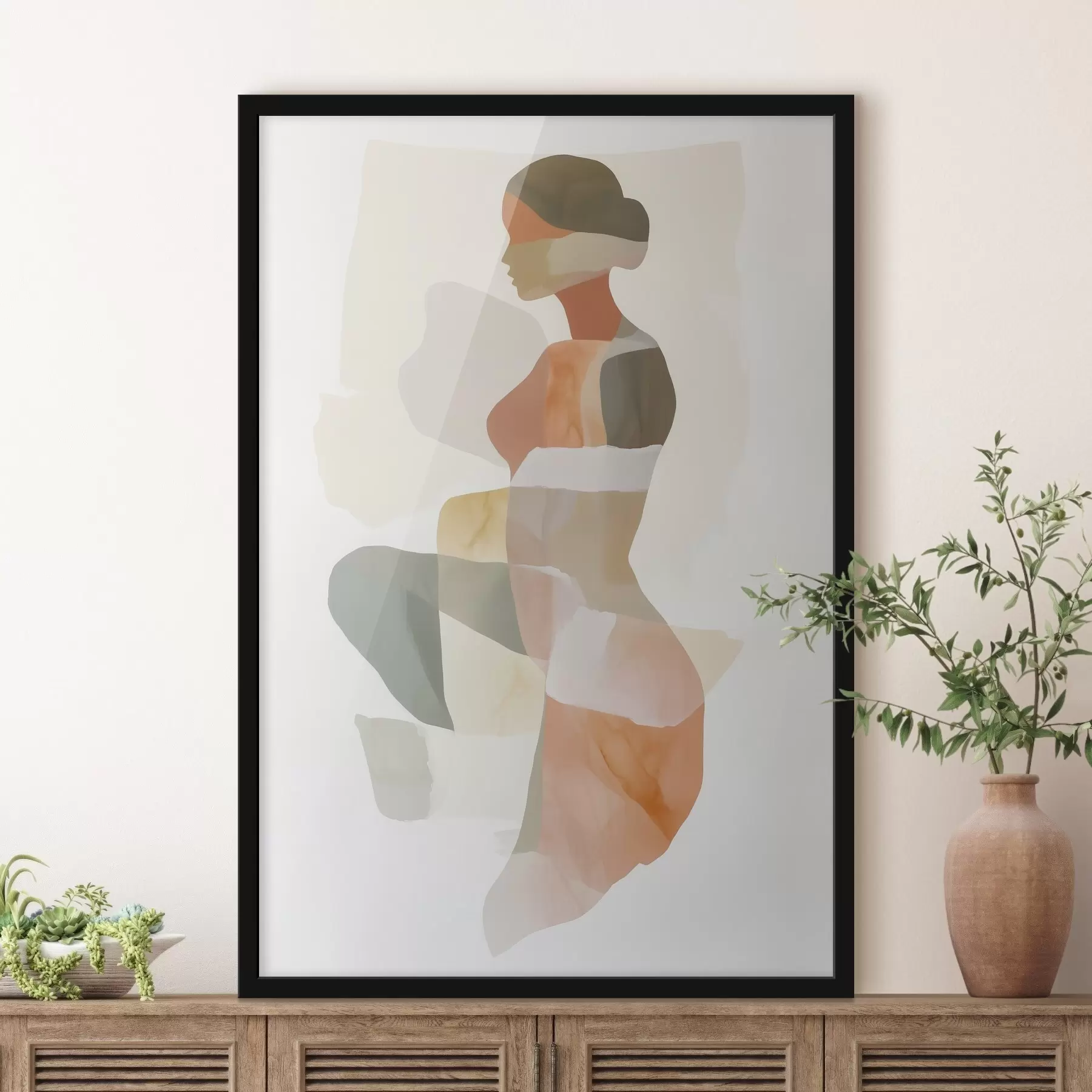 Papier peint Silhouette féminine abstraite f45992